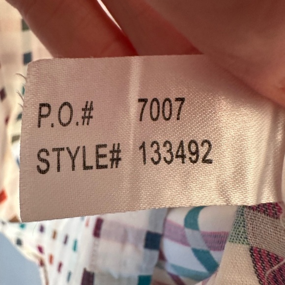 Carbon2Cobalt Shirt Mens M California Button Up Geometric Square White Check - Picture 5 of 8